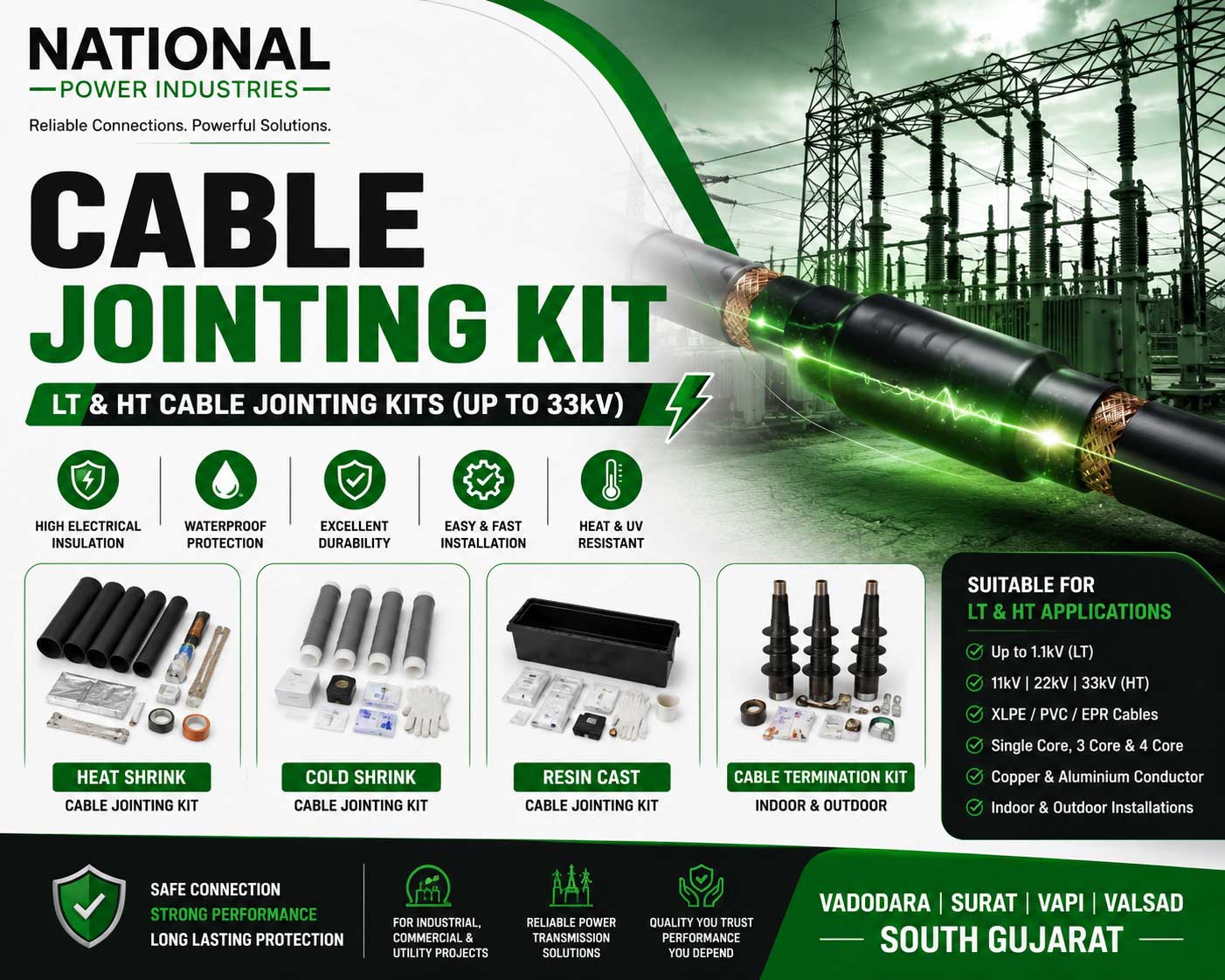 Cable Jointing Kit Cable Jointing Kit Manufacturer and Suppliers in Vadodara, Surat, Vapi, Valsad