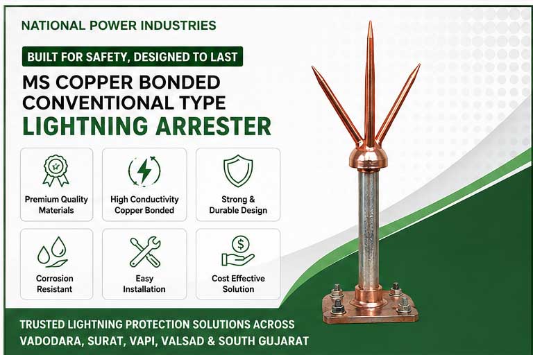 MS Copper Bonded Conventional Type Lightning Arreste in Valsad
