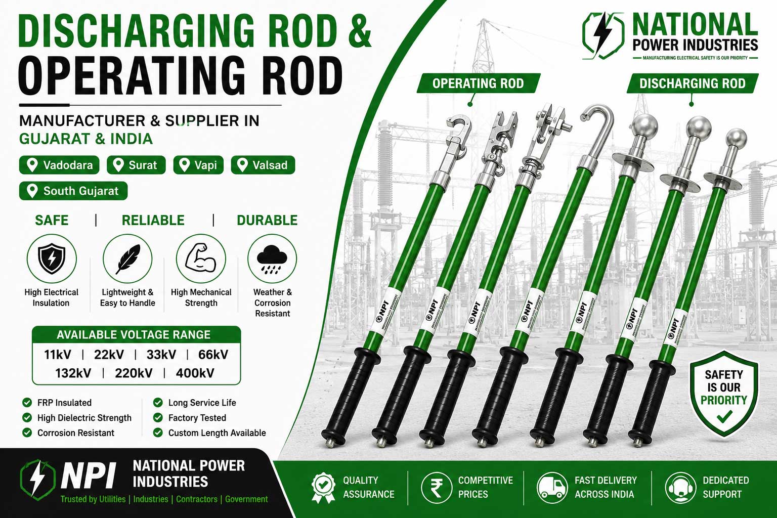 National Power Industries, Trusted Discharging Rod and Operating Rod Manufacturer in vadodara, surat, vapi, and valsad
