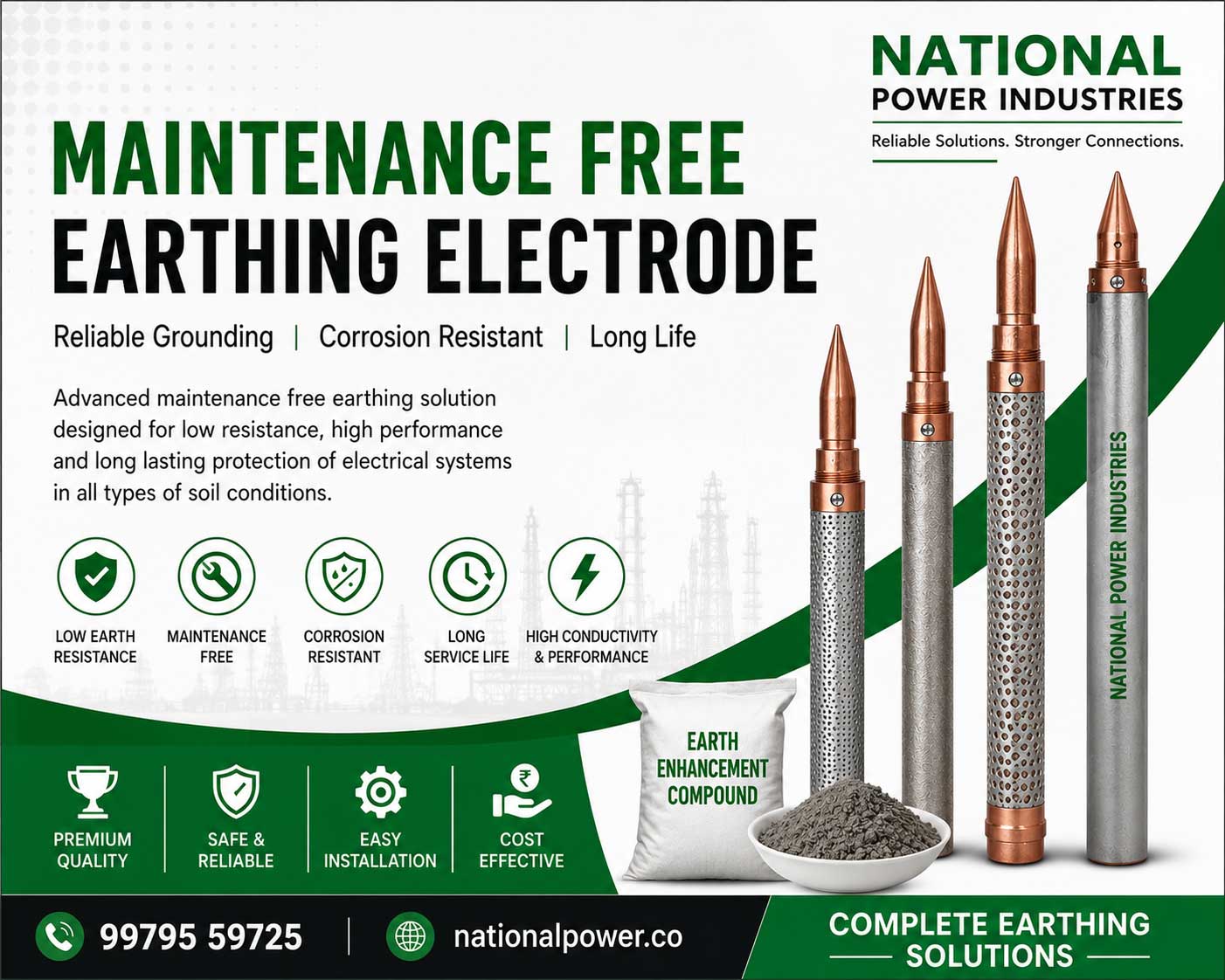 Maintenance free earthing electrode In Vadodara, Surat, Vapi, Valsad