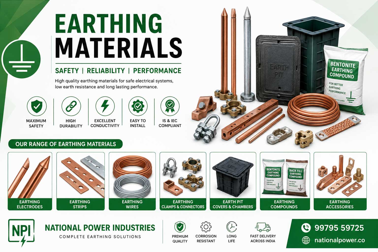 Earthing Materials Earthing Materials in Vadodara, Surat, Vapi, Valsad