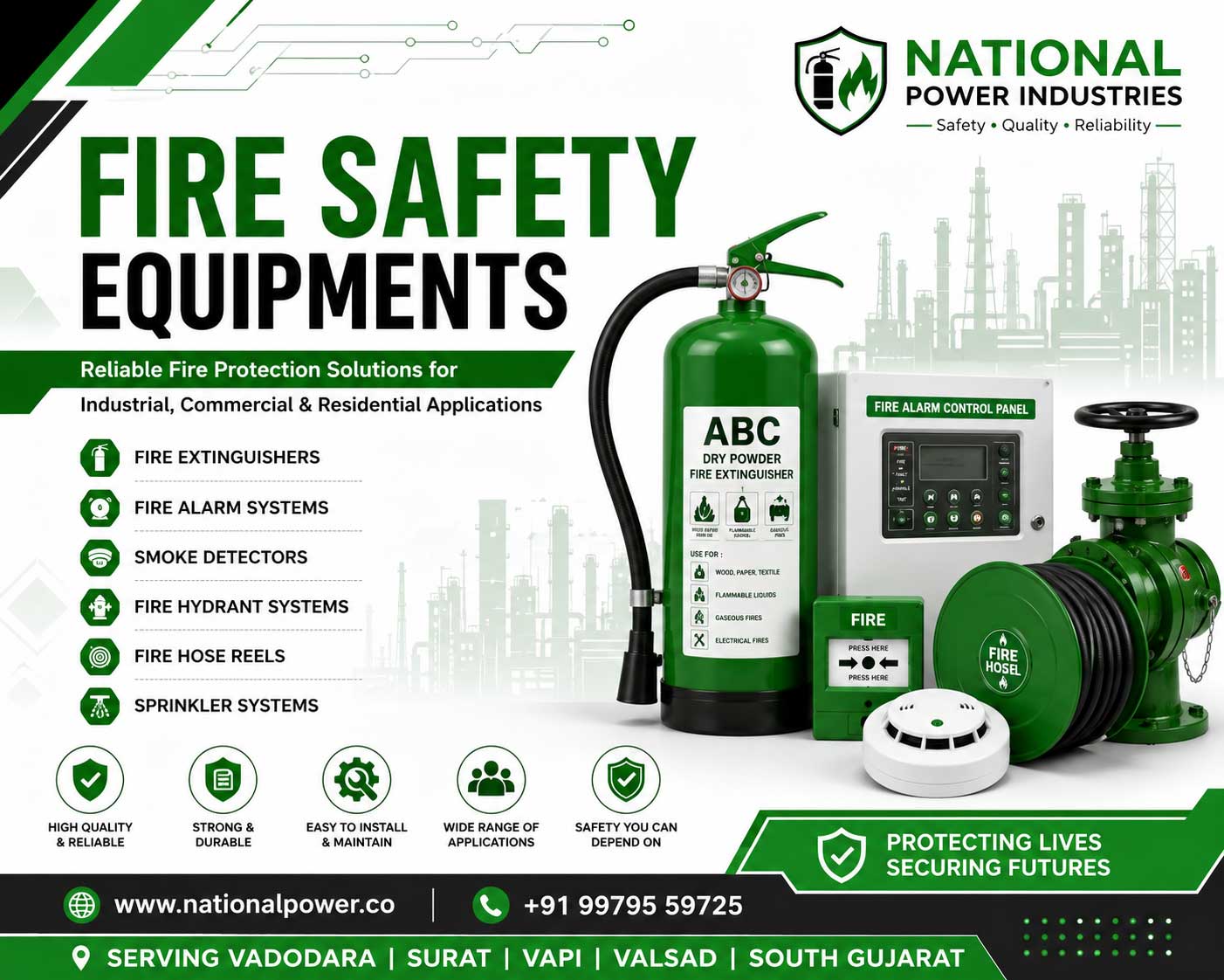Fire Safety Equipments Manufacturer and Suppliers in Vadodara, Surat, Vapi, Valsad