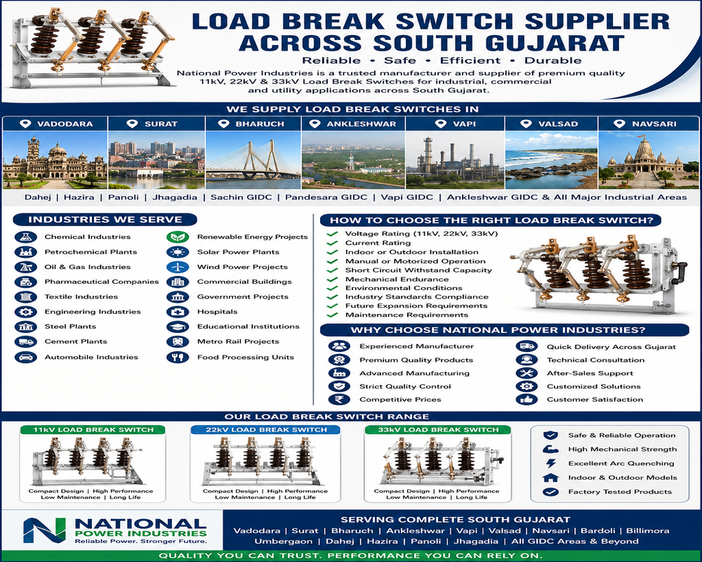 Load Break Switch (LBS) National Power Industries, Trusted Load Break Switch Manufacturer in vadodara, surat, vapi, and valsad