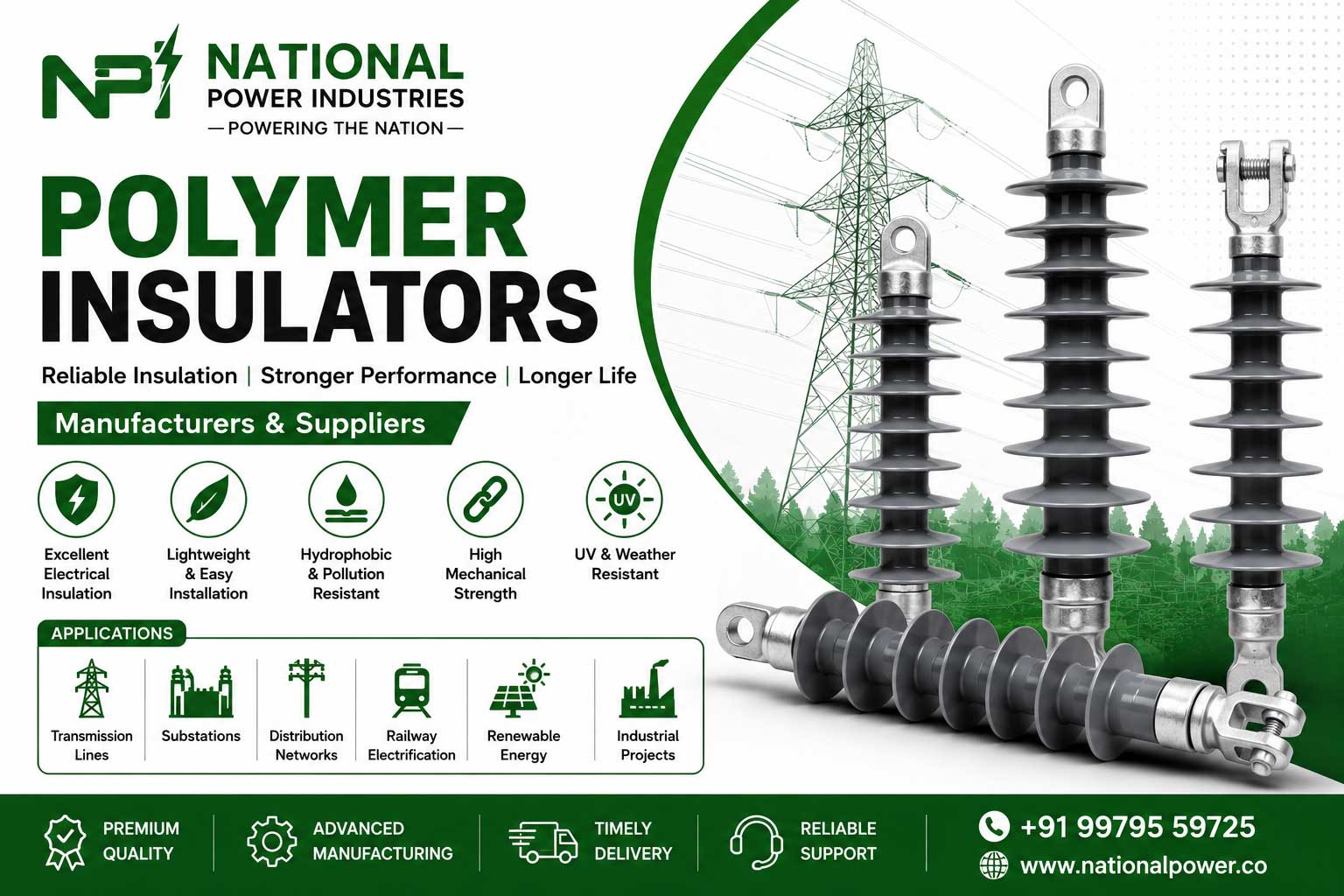 Polymer Insulator Manufacturer and Suppliers in Vadodara, Surat, Vapi, Valsad